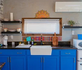 Kitchen in Marrakesh Aladdin-inspired cabin at Nature Mystique Retreat
